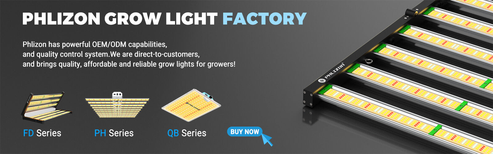 phlizon full-spectrum dimmable led grow light