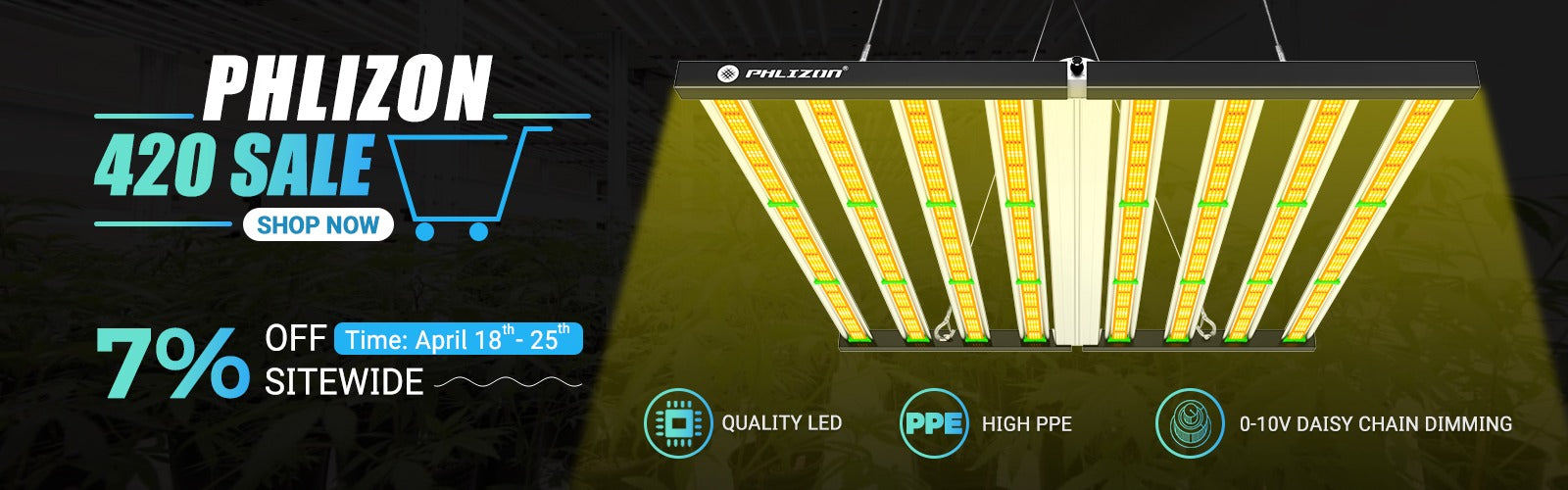 phlizon 420 sale full-spectrum led grow light